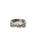 Silver Diamond 3 Row X Ring