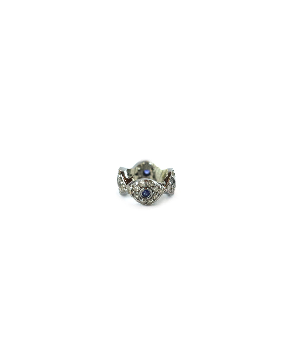 Mini Silver Diamond Evil Eye Spacer