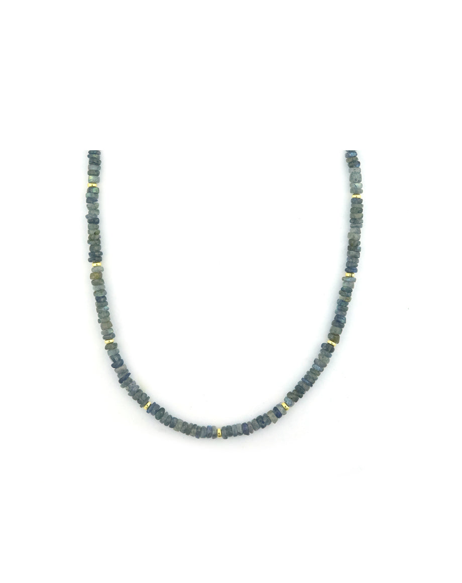 4mm Smooth Labradorite Rondelle Necklace