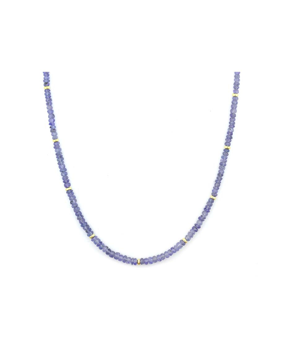 3-4mm Faceted Tanzanite Rondelle Necklace