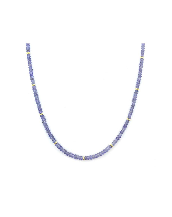 3-4mm Faceted Tanzanite Rondelle Necklace