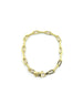 14K Gold Small Alternating Textured Link Bracelet
