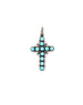 Silver Diamond Turquoise Cross Pendant
