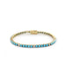 14K Gold Turquoise & Diamond Tennis Bracelet