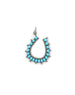 Lg Silver Diamond Turquoise HorseshoeLarge Silver Diamond Turquoise Horseshoe Pendant