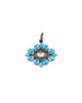 Silver Polki Diamond Turquoise Evil Eye Charm