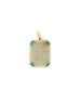 14K Gold Baguette Emerald Diamond Dog Tag