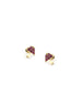 14K Gold Ruby Mushroom Studs