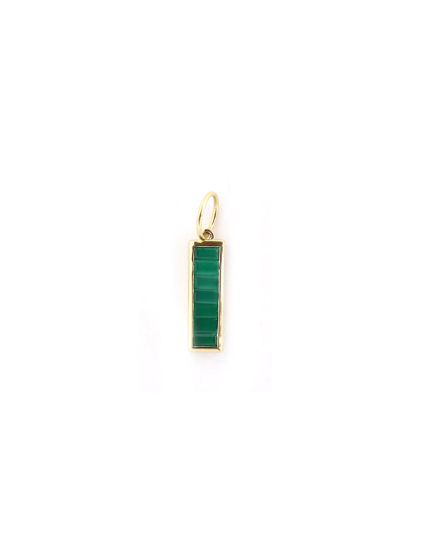 14K Gold Emerald Bar Charm