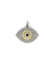14K Gold Large Two Tone Sapphire Evil Eye Charm