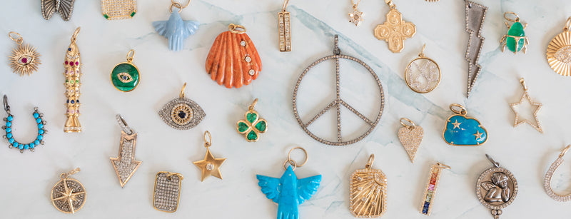 14K Gold Diamond Charms and pendants