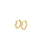 14K Gold .14ct Bezel Zig Zag Huggies