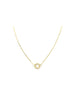 10mm 14K Gold Round Gold Lock Necklace: 1mm Valentino