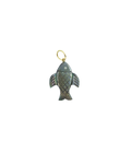 14K Gold Carved Dark Mother of Pearl Fish Charm