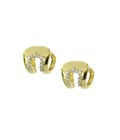 14K Gold Thick Diamond Belt Buckle Huggies