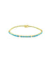 14K Gold 8 Diamond & Turquoise Tennis Bracelet