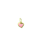 14K Gold Pink Enamel Mini Heart Charm