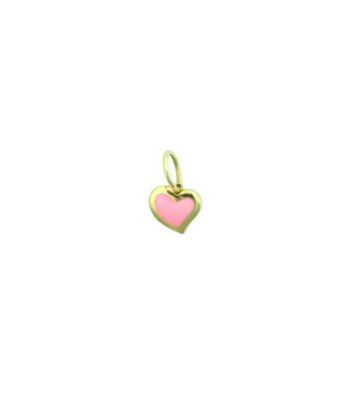 14K Gold Pink Enamel Mini Heart Charm – J. Landa