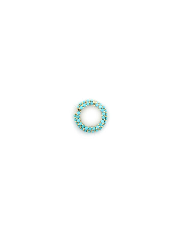 12mm 14K Gold Dotted Turquoise Lock Connector