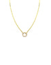 12mm 14K Gold Diamond Lock Necklace: 2mm Valentino Chain