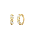 15.5mm 14K Gold Diamond Rope Huggie