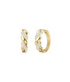 15.5mm 14K Gold Diamond Rope Huggie