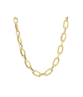 14K Gold Chunky Textured Oval Link Necklace