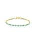 14K Gold Bezel Round Turquoise Tennis Bracelet