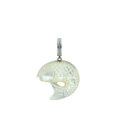 Silver Diamond Carved Mother of Pearl Koi Fish Pendant