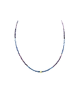 14K Gold Mini Baguette Diamond Spacer Indigo Spinel Necklace