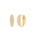 12.5mm 14K Gold Graduated Pave Diamond Huggies