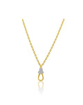 20" 14K Gold .30ct Diamond Dangle Lock Necklace