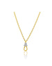 20" 14K Gold .30ct Diamond Dangle Lock Necklace
