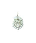 14K Gold Diamond Mother of Pearl Swirl Shell Charm