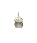 14K Gold Diamond Labradorite Scarab Pendant