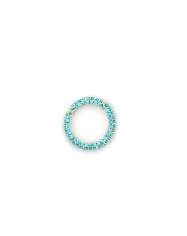 17mm 14K Gold Dotted Turquoise Lock Connector