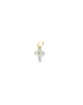 14K Gold Mini Aquamarine Cross Charm