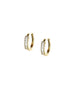 14K Gold 12mm Horizontal Baguette Diamond Huggies