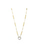14K Gold Bar Diamond Station Diamond Lock Necklace