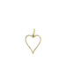 14K Gold Chubby Cut Out Diamond Heart Charm