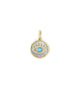 14K Gold Mother of Pearl Turquoise Evil Eye Coin Charm