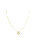18" 14K Gold XS Paper Clip Mini Skull Lock Necklace