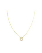 18" 14K Gold XS Paper Clip Mini Skull Lock Necklace