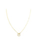 18" 14K Gold XS Paper Clip Mini Skull Lock Necklace