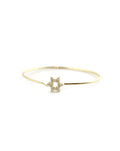 14K Gold Hook Diamond Star of David Bangle