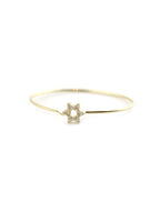 14K Gold Hook Diamond Star of David Bangle