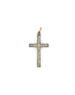 Large 14K Gold Two Tone Diamond Cross Pendant