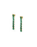 14K Gold Small Oval 2.43ct Emerald Tennis Earrings