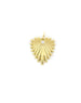 14K Gold Retro Fanned Single Diamond Heart Charm
