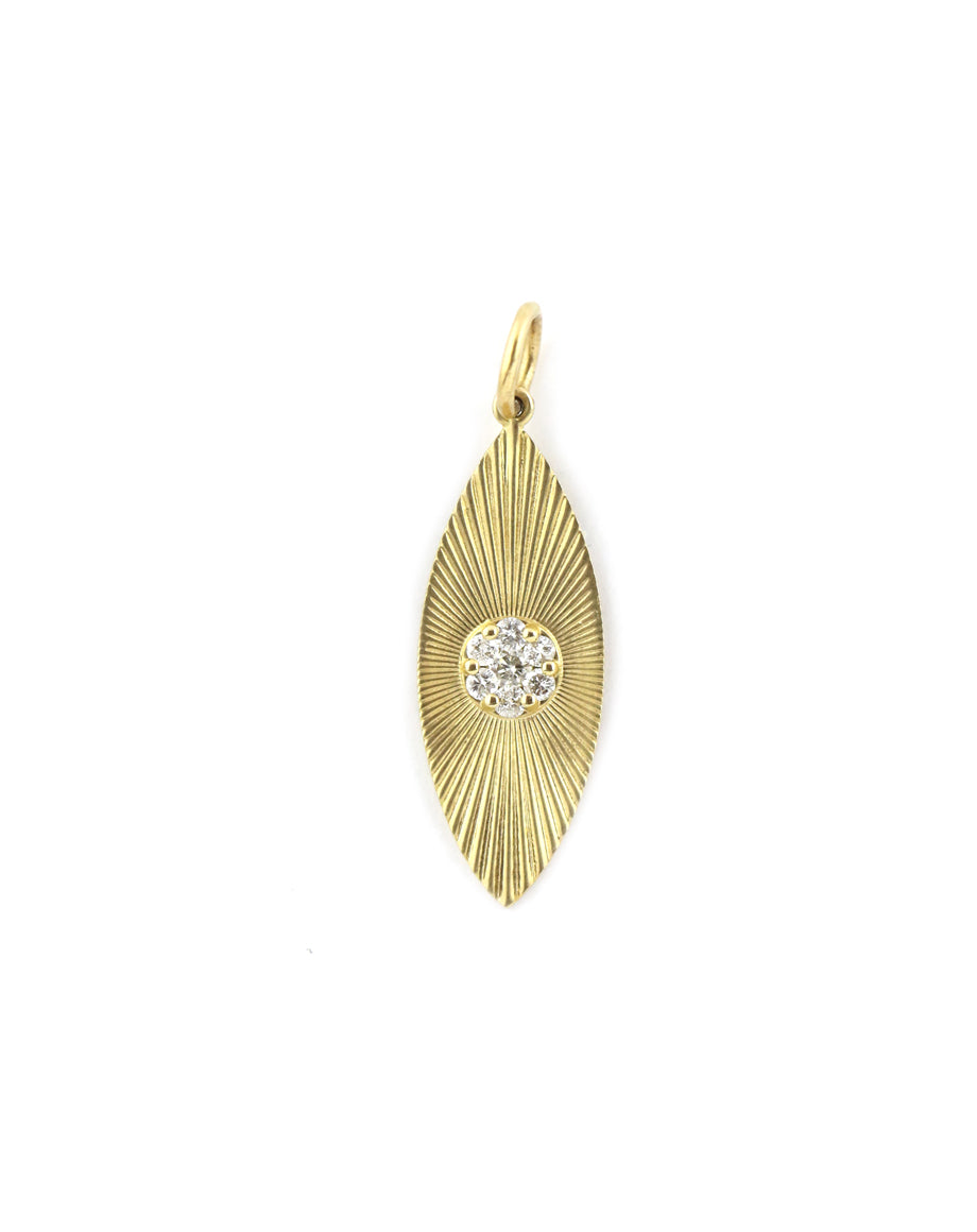 14K Gold Fanned Diamond Marquise Charm